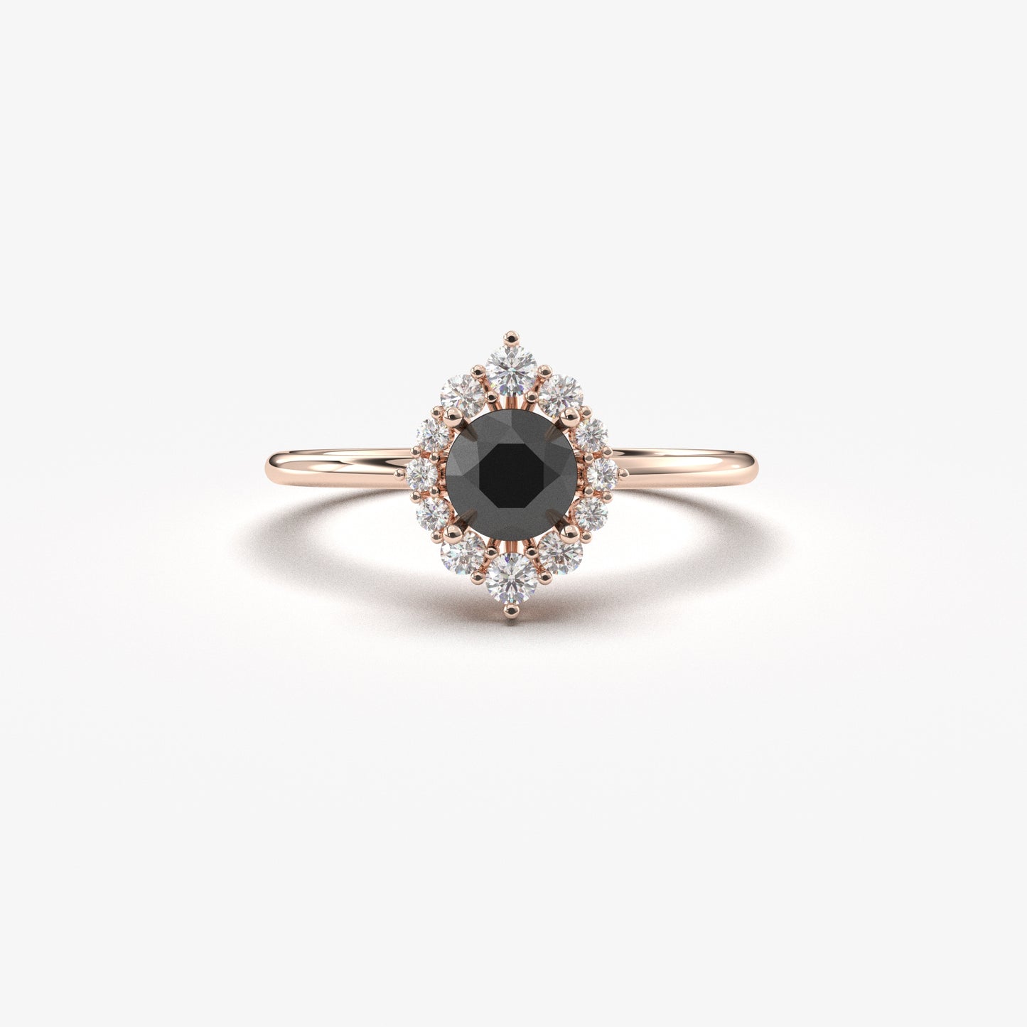 10K Gold Halo Black Onyx Cz Ring - 8S62BLK