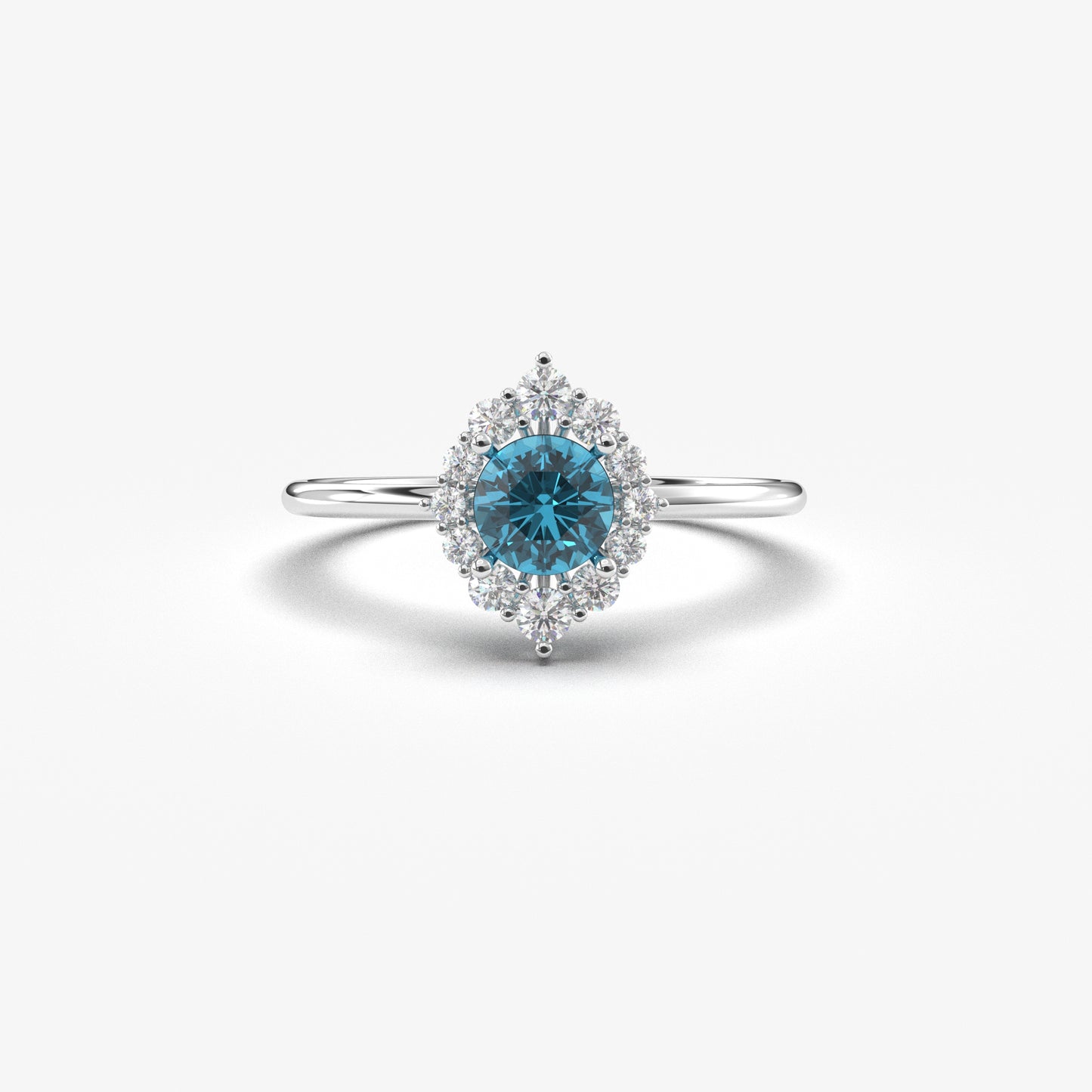 10K Gold Solitaire Blue Topaz Cz Ring - 8S62BTOP