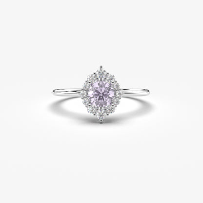 18K Gold Lavender and Cz Ring - 8S62LAV