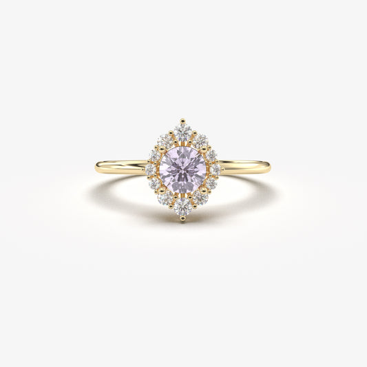14K Gold Lavender and Diamond Ring - 8S62LAV