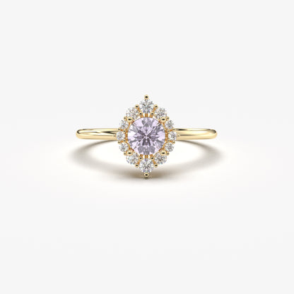 18K Gold Lavender and Cz Ring - 8S62LAV