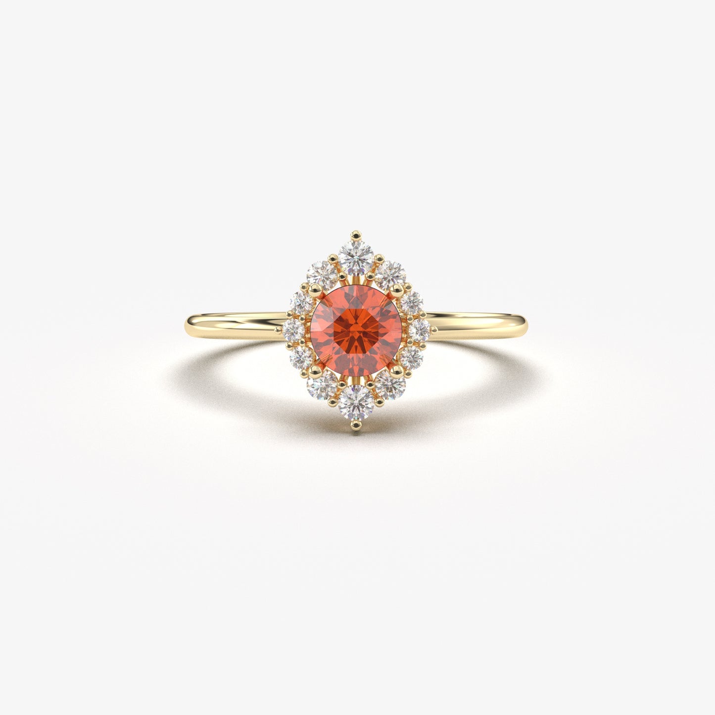 10K Gold Orange Solitaire Cz Ring - 8S62ORNG