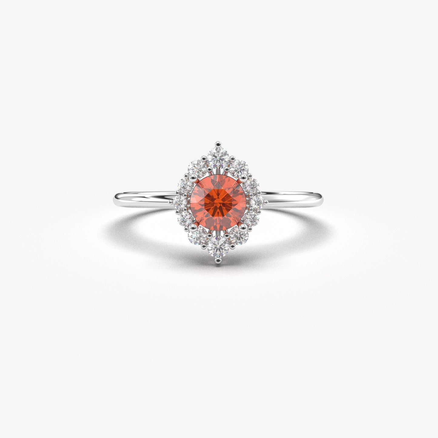 10K Gold Orange Solitaire Cz Ring - 8S62ORNG
