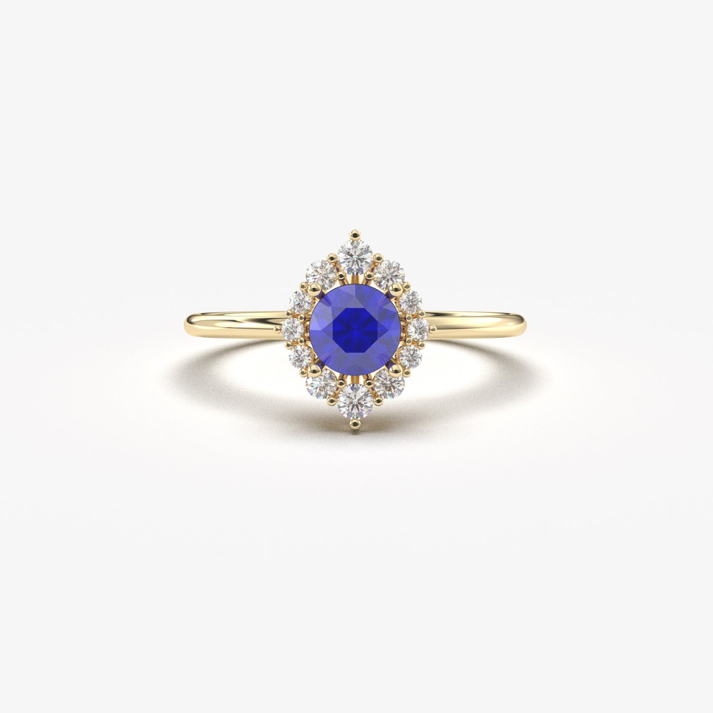 10K Gold Sapphire Halo Cz Ring  - 8S62SAP