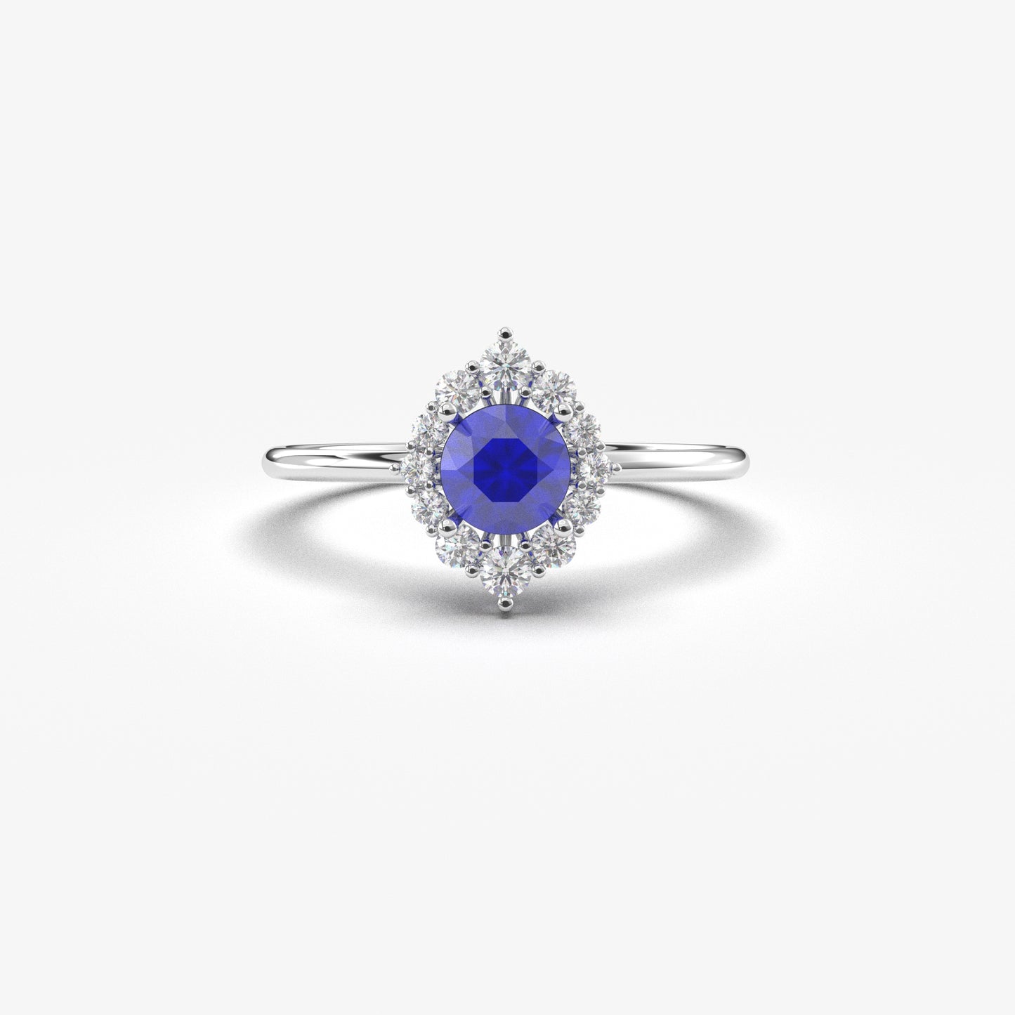 10K Gold Sapphire Halo Cz Ring  - 8S62SAP