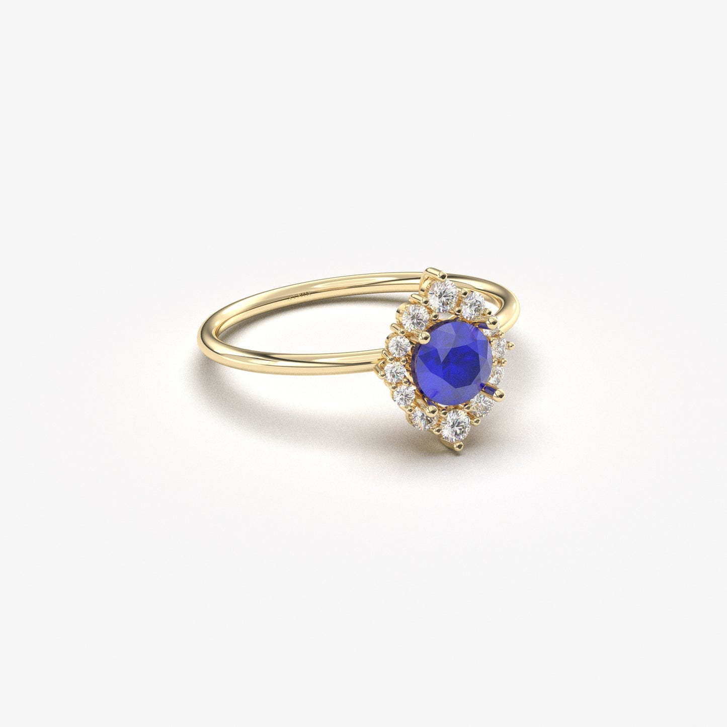 10K Gold Sapphire Halo Cz Ring  - 8S62SAP