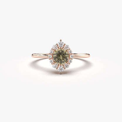 10K Gold Zultanite Oval Solitaire and Cz Ring - 8S62ZUL