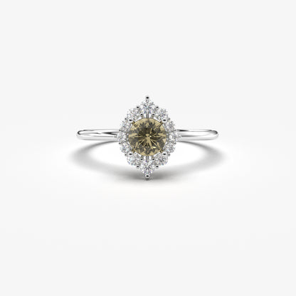 10K Gold Zultanite Oval Solitaire and Cz Ring - 8S62ZUL