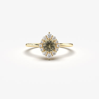 10K Gold Zultanite Oval Solitaire and Cz Ring - 8S62ZUL