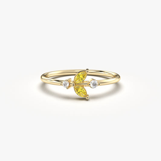 18K Gold Marquise and Diamond Ring - 8S8CIT