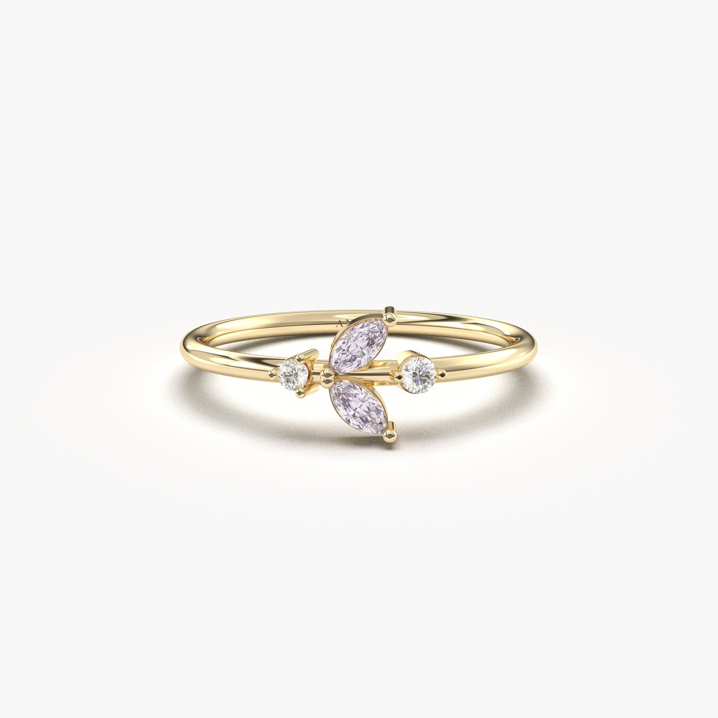 14K Gold Marquise Lavender and Diamond Ring - 8S8LAV