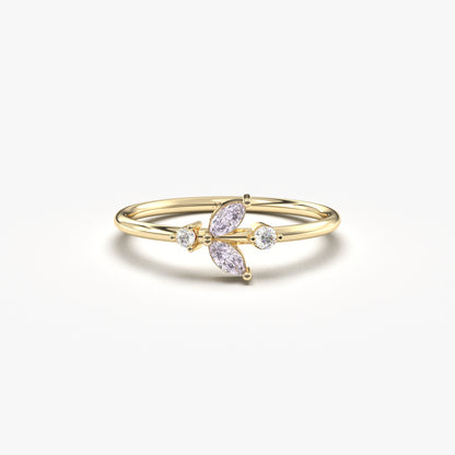 14K Gold Marquise Lavender and Diamond Ring - 8S8LAV