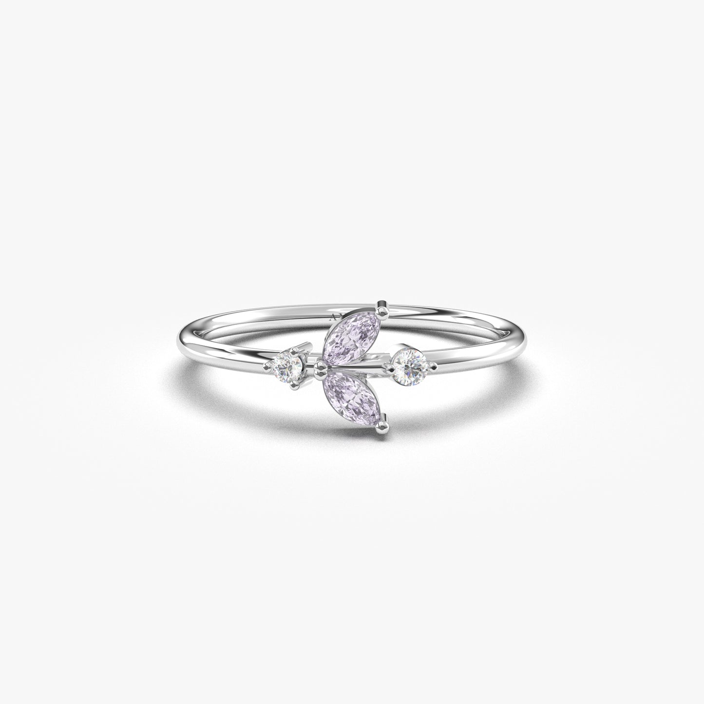 14K Gold Marquise Lavender and Diamond Ring - 8S8LAV