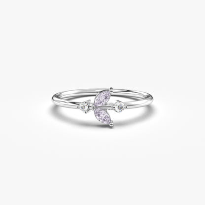14K Gold Marquise Lavender and Diamond Ring - 8S8LAV