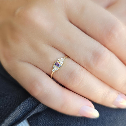 10K Gold Baguette and Diamond Ring - 8S81AME