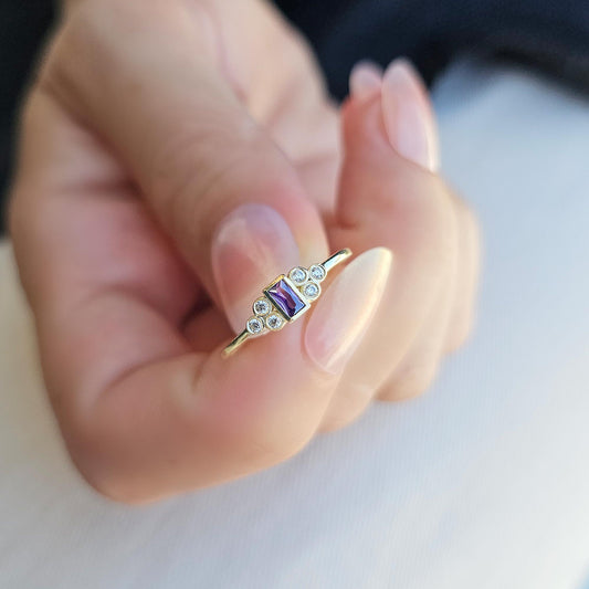 10K Gold Baguette and Cz Ring - 8S81AME