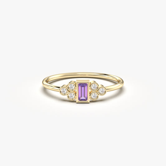 10K Gold Baguette and Cz Ring - 8S81AME