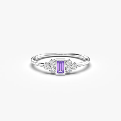 18K Gold Baguette and Cz Ring - 8S81AME