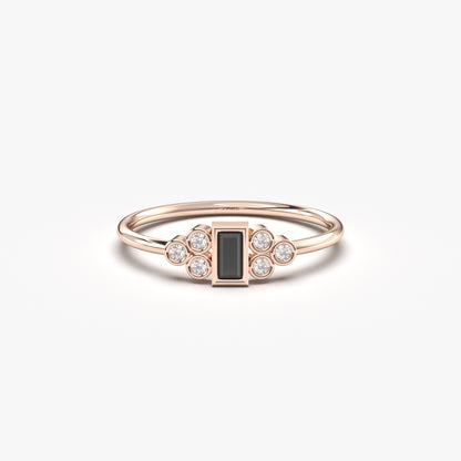 14K Gold Baguette and Diamond Ring - 8S81BLK