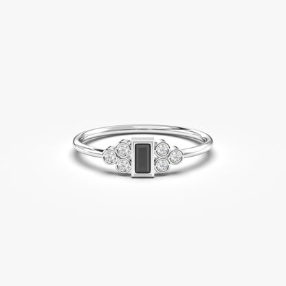 14K Gold Baguette and Diamond Ring - 8S81BLK