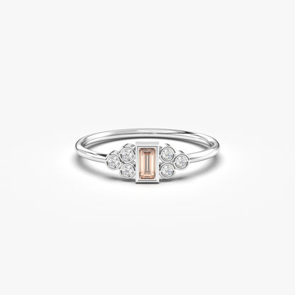 10K Gold Baguette Champagne and Cz Ring - 8S81CHMP
