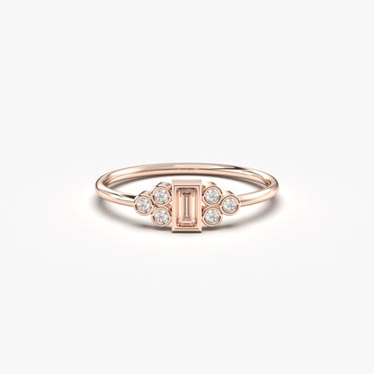 14K Gold Baguette Champagne and Diamond Ring - 8S81CHMP