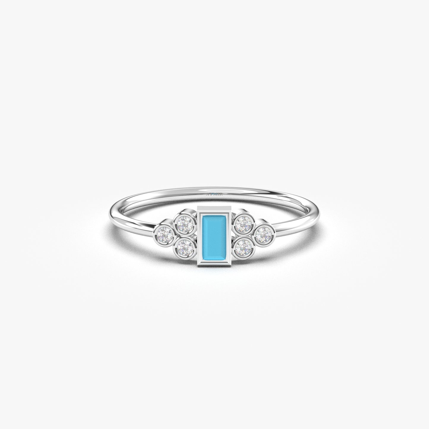 10K Gold Dainty Turquoise and Cz Ring - 8S81TURQ
