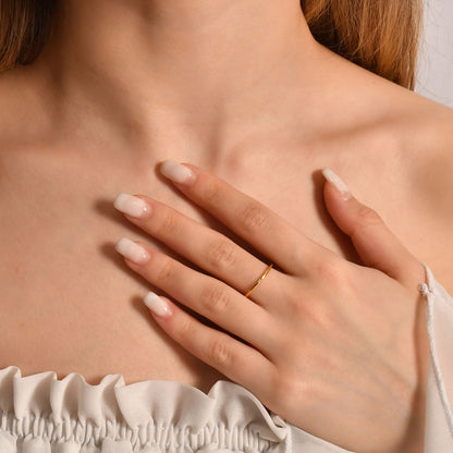 14K Gold Minimalist Wedding Diamond Ring - 2S42