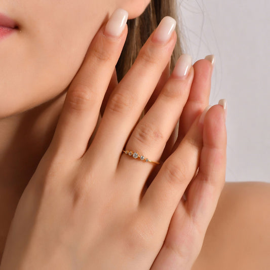 14K Gold 5 Stone Ring - 2S120