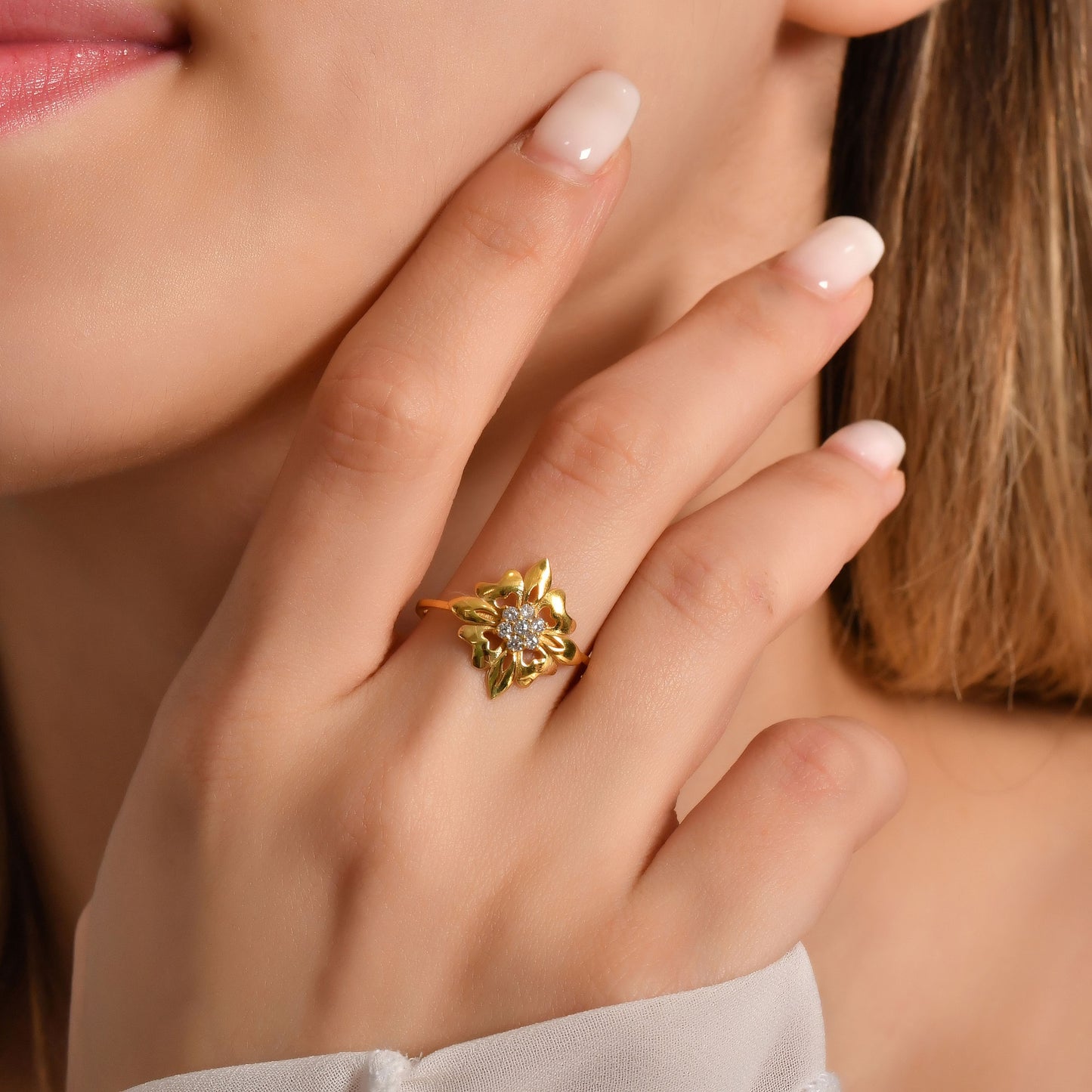 18K Gold Art Deco Ring - LR67