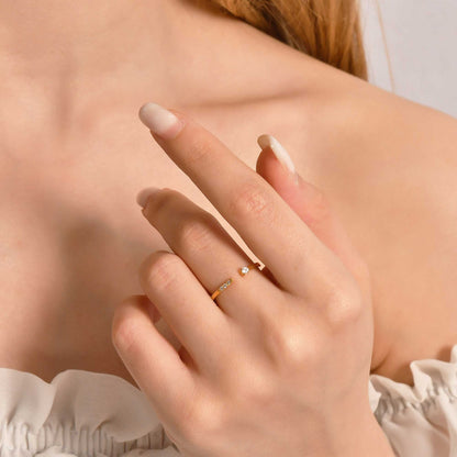 18K Gold Open Cuff Ring - 2S102