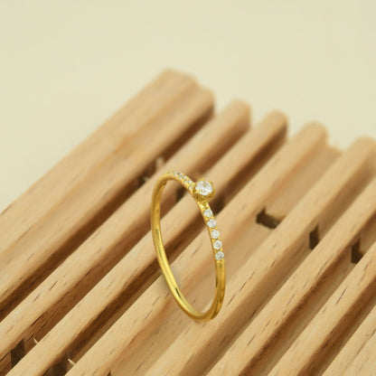 18K Elegant Thin Gold Ring - 2S141