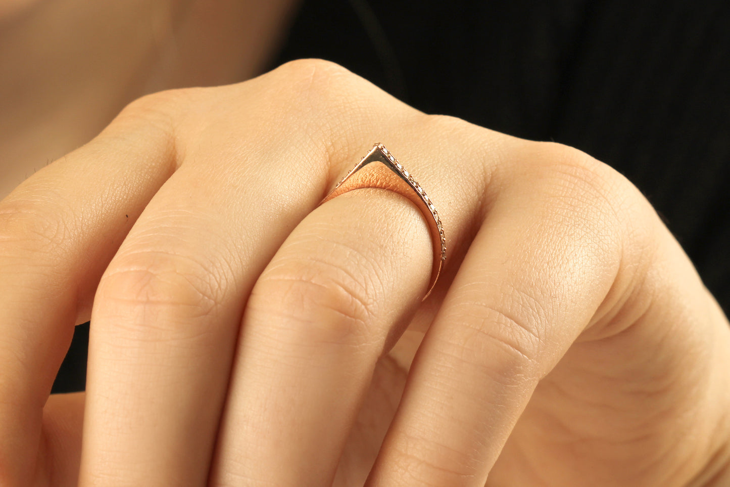 14K Gold Geometric Gothic Diamond Ring - 2S210DIA