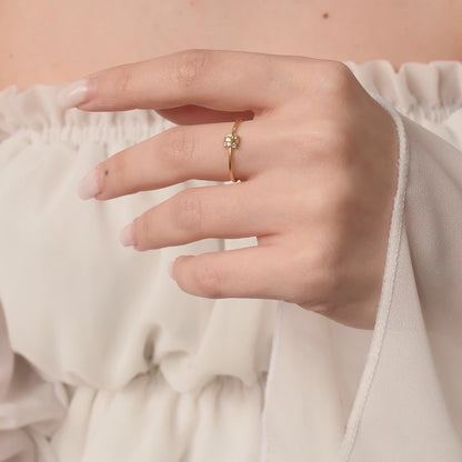 18K Elegant Mini Gold Ring - 2S183