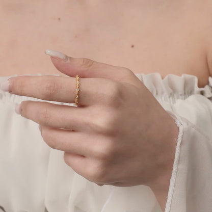 10K Gold Tiny Stackable Diamond Ring - 2S17
